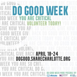 DO GOOD Week logo block reads "You Are Critical Volunteer Today!
